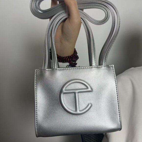💖💖Telfar Shopping Bag Silver New - Picture 1 of 4